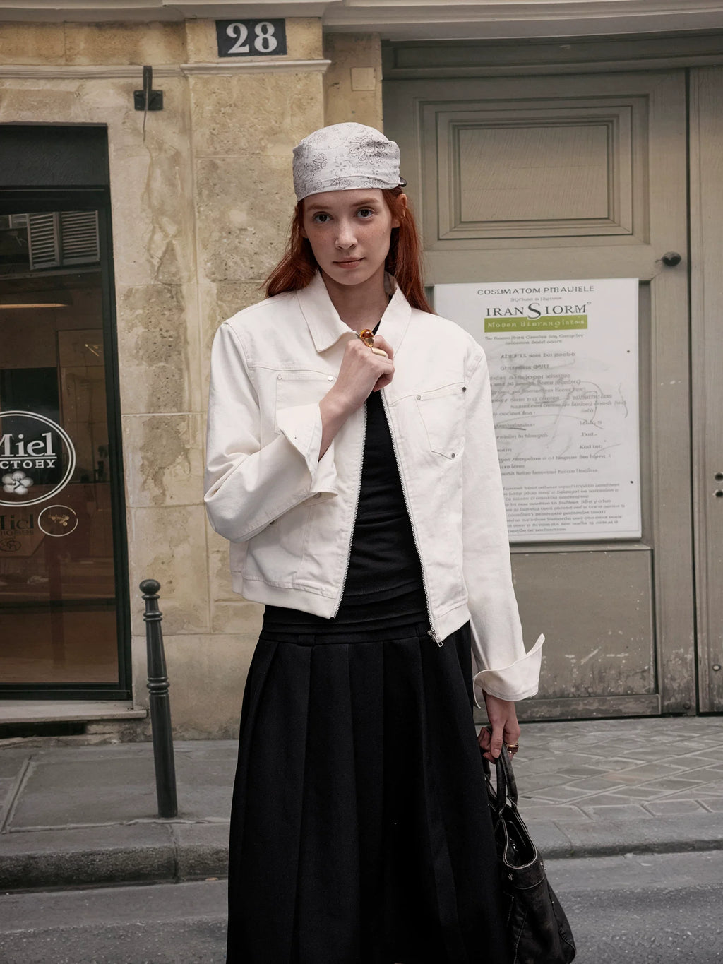 Xmzty | American Retro Short Motorcycle Jacket for Women