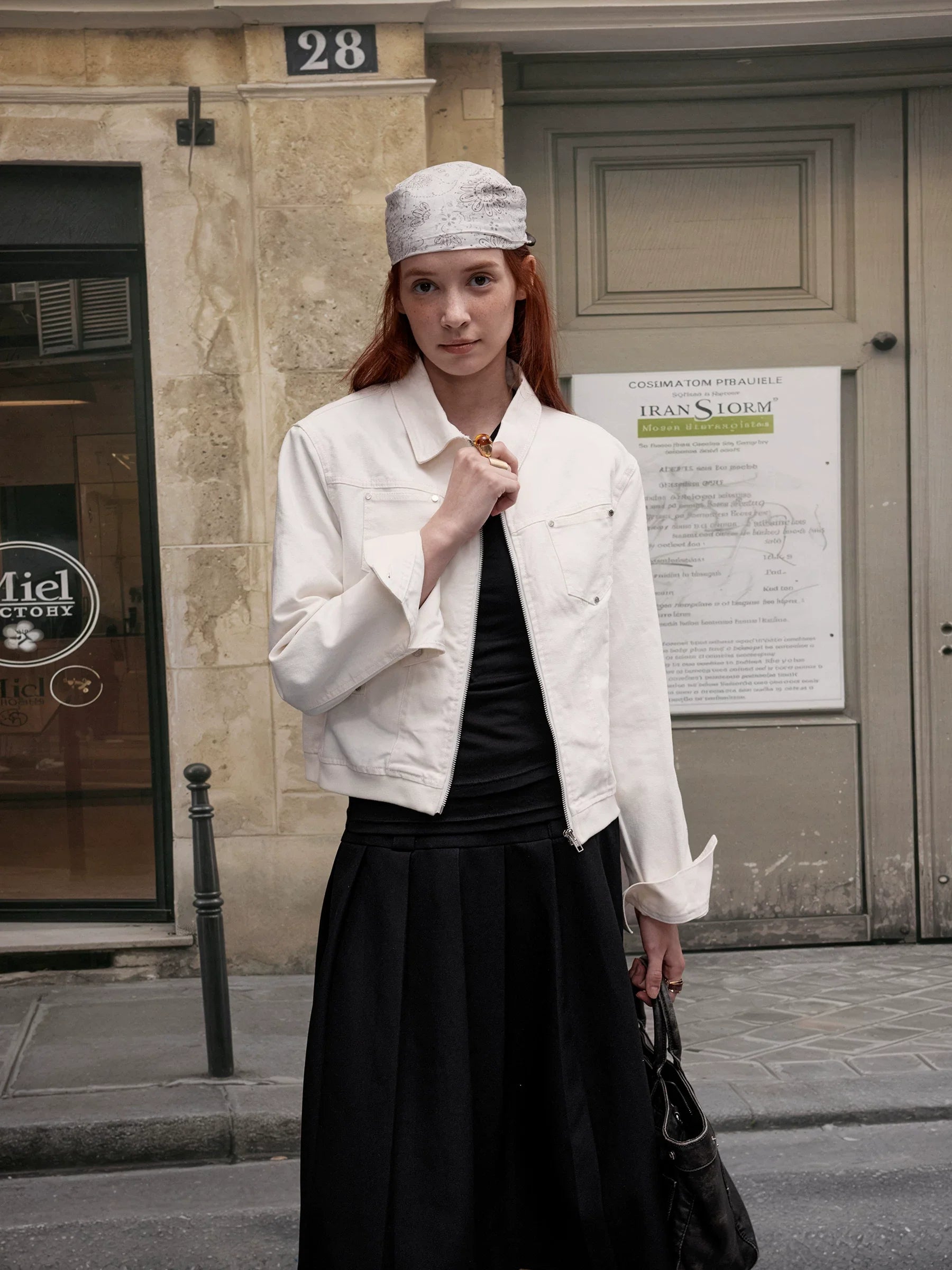 Xmzty | American Retro Short Motorcycle Jacket for Women