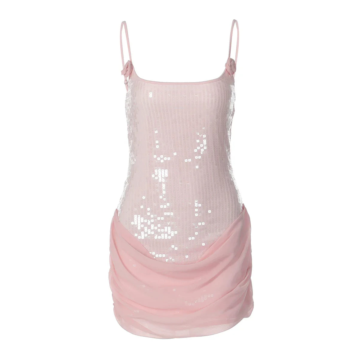 Xmzty | European-American Sequin & Mesh Suspender Mini Dress for Women