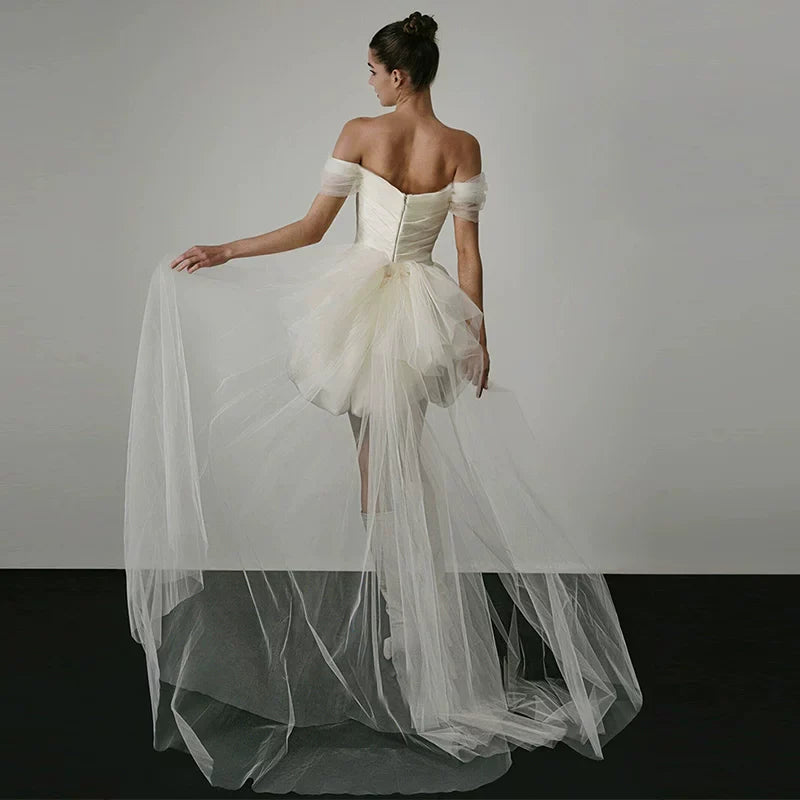 Xmzty | French High-End One-Shoulder Wedding Dress with Light Luxury Tutu Skirt
