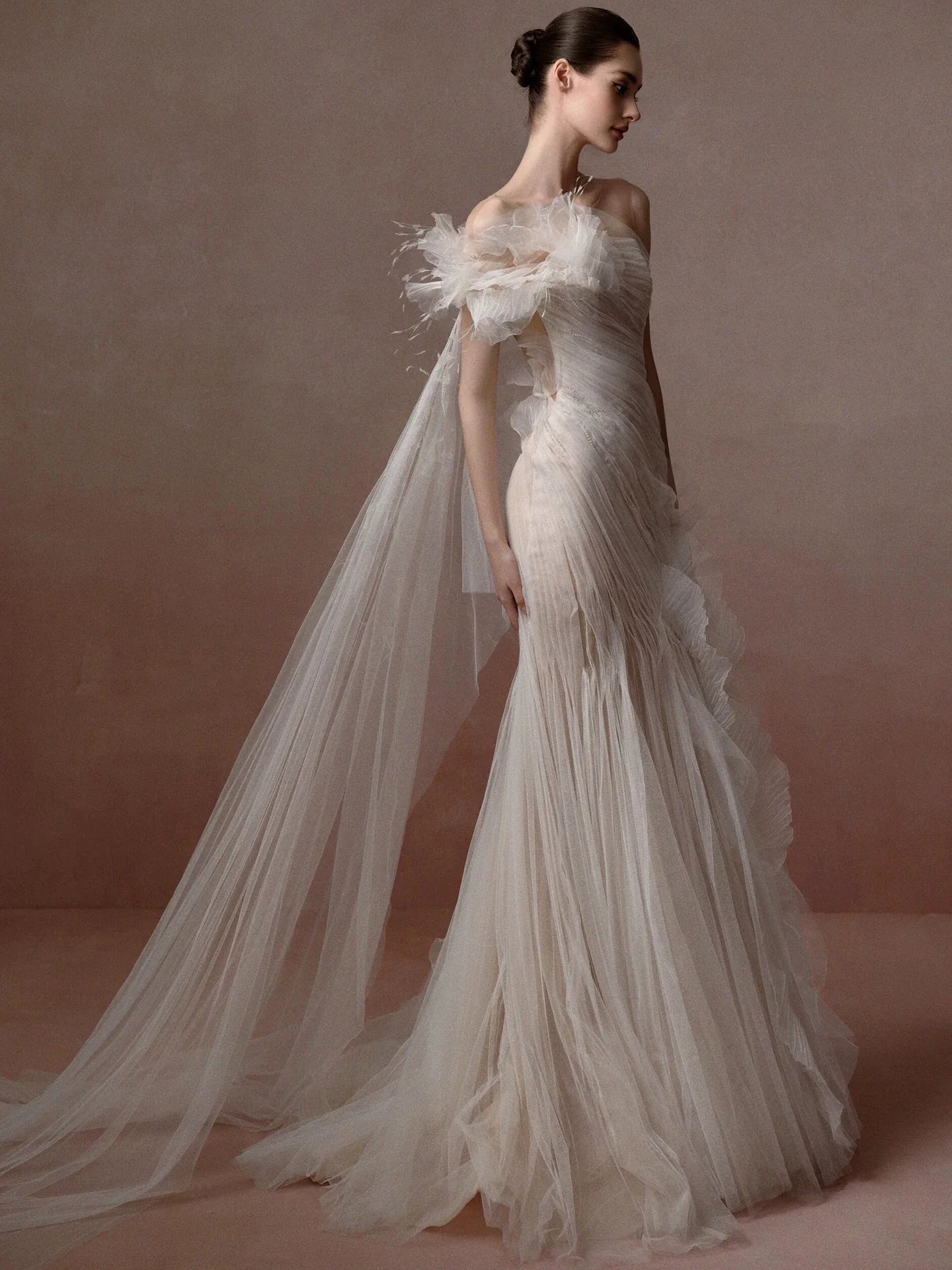 Xmzty | French Classic Light Mermaid Wedding Dress with Veil