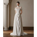 Xmzty | French One-Shoulder Light Luxury Wedding Dress with Satin Trailing Skirt