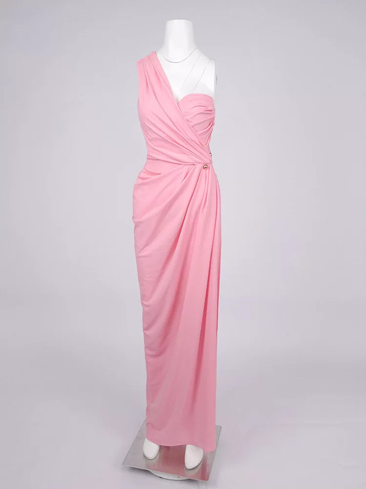 Xmzty | European-American One-Shoulder High-Slit Evening Dress