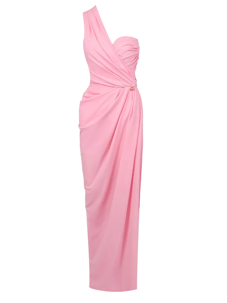Xmzty | European-American One-Shoulder High-Slit Evening Dress