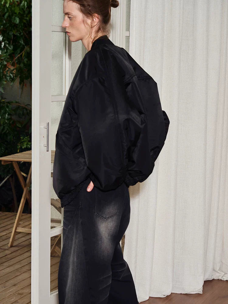 Xmzty | Oversized Sleeve Bomber Jacket for Women