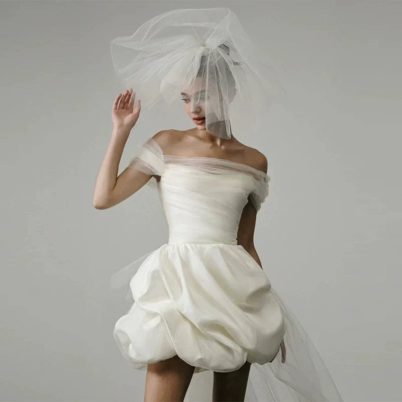 Xmzty | French High-End One-Shoulder Wedding Dress with Light Luxury Tutu Skirt