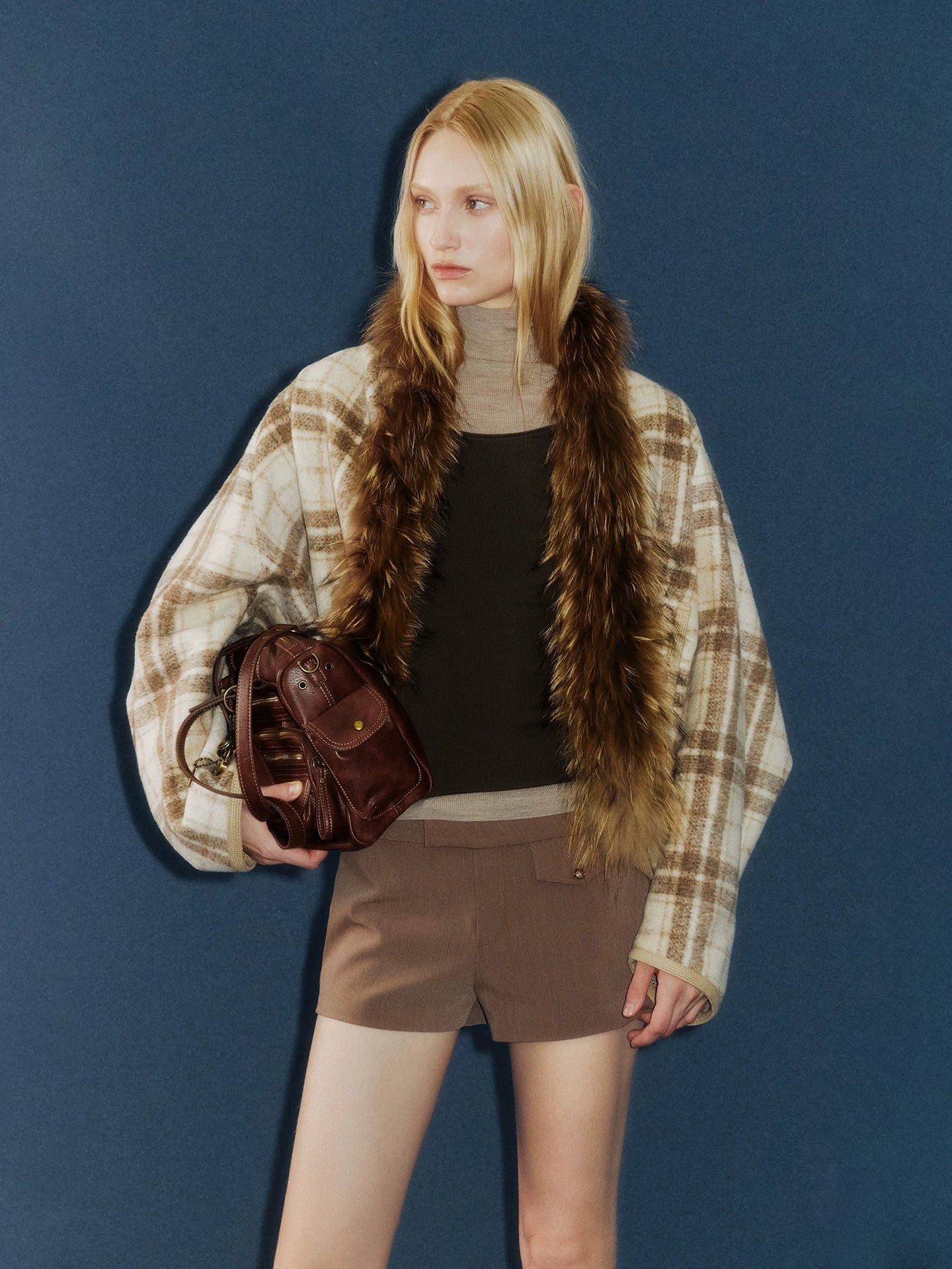 Xmzty | Bat-Sleeve Woolen Coat for Women – Loose Retro Cardigan