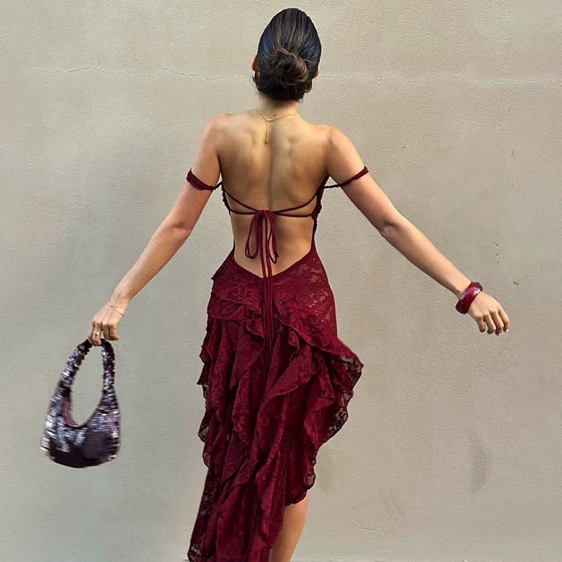 Xmzty | Sexy Layered Strappy Sheer Bodycon Dress for Women