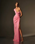 Xmzty | European-American One-Shoulder High-Slit Evening Dress