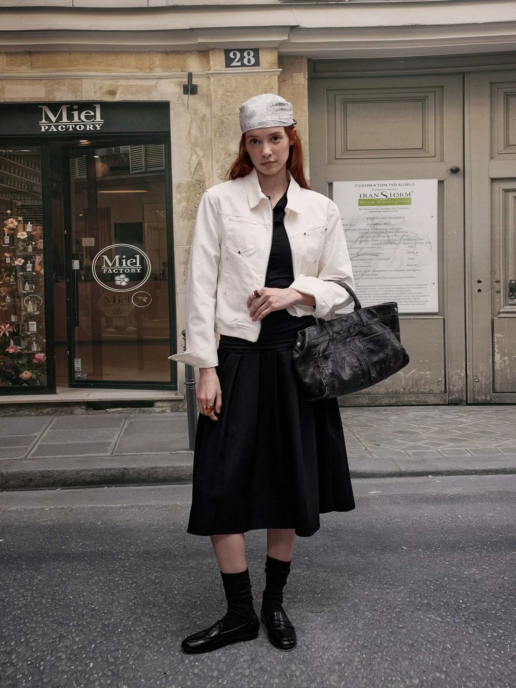 Xmzty | American Retro Short Motorcycle Jacket for Women