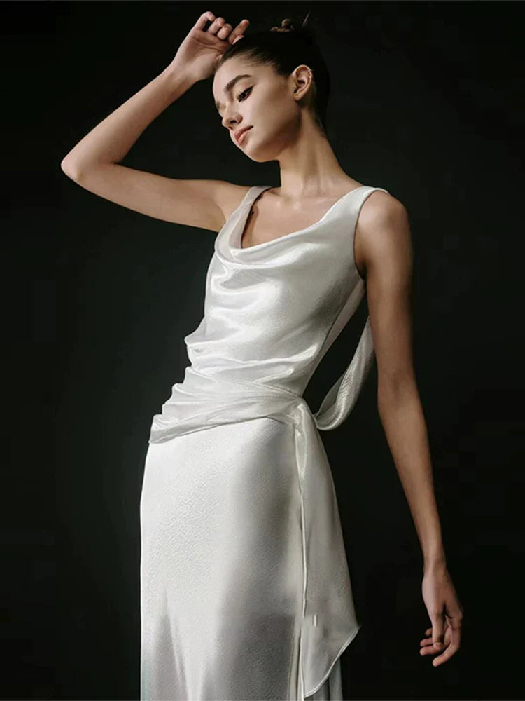 Xmzty | French Satin Light Backless Mermaid Wedding Dress