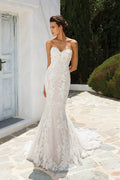 Xmzty | French Tube Top Fishtail Wedding Dress with Slimming Lace Tail