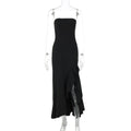 Xmzty | European-American One-Shoulder High-Slit Lace Dress for Women