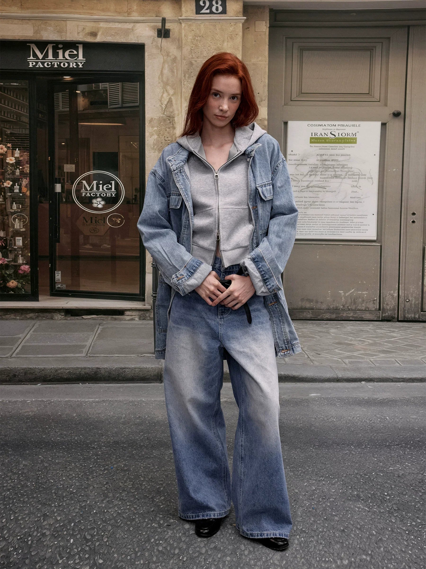 Xmzty | American Street Style Washed Distressed Denim Jacket