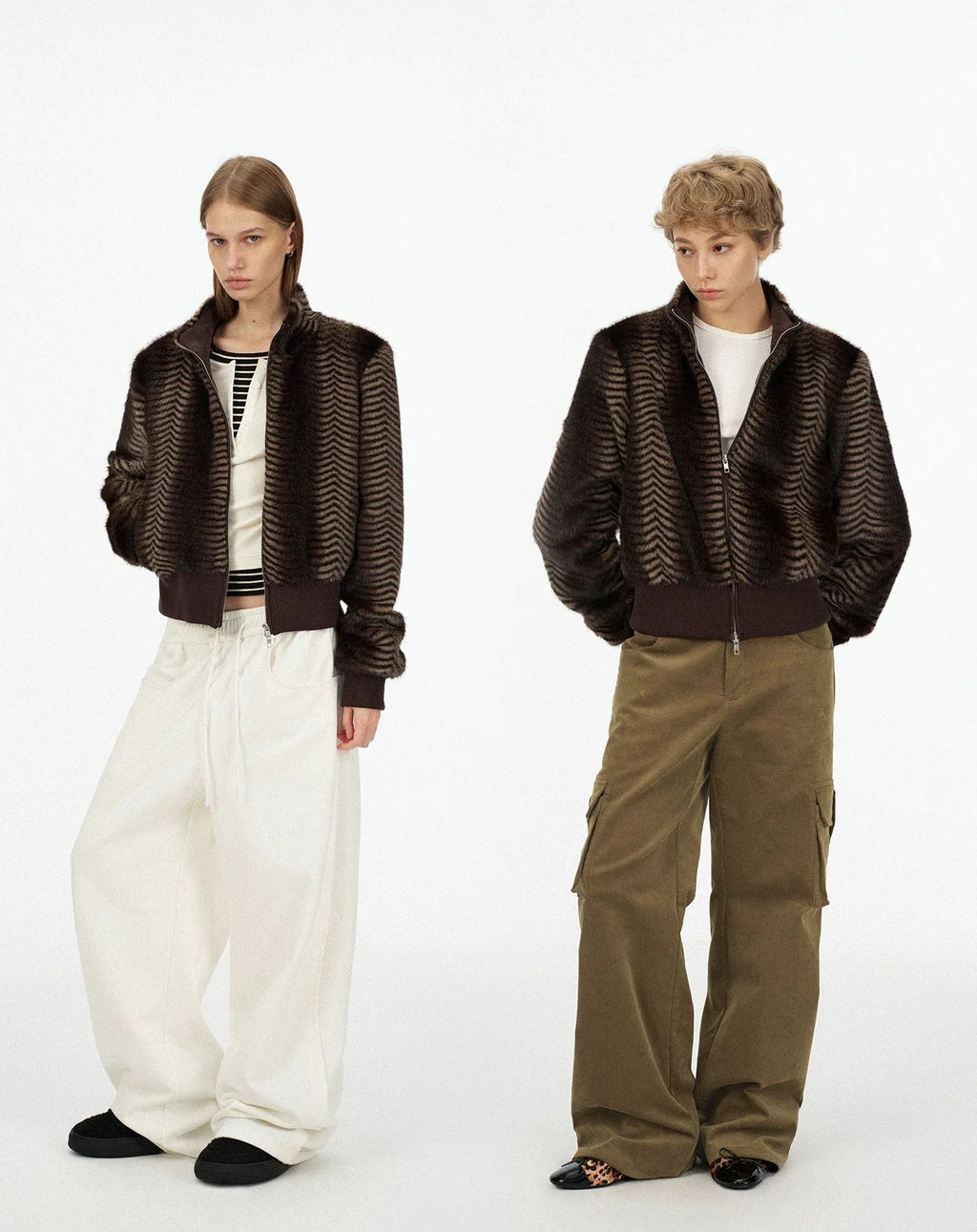 Xmzty | Eco-Friendly Fur Splice Short Office Jacket