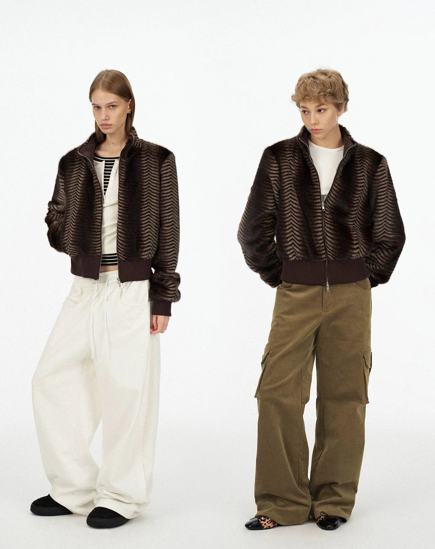 Xmzty | Eco-Friendly Fur Splice Short Office Jacket