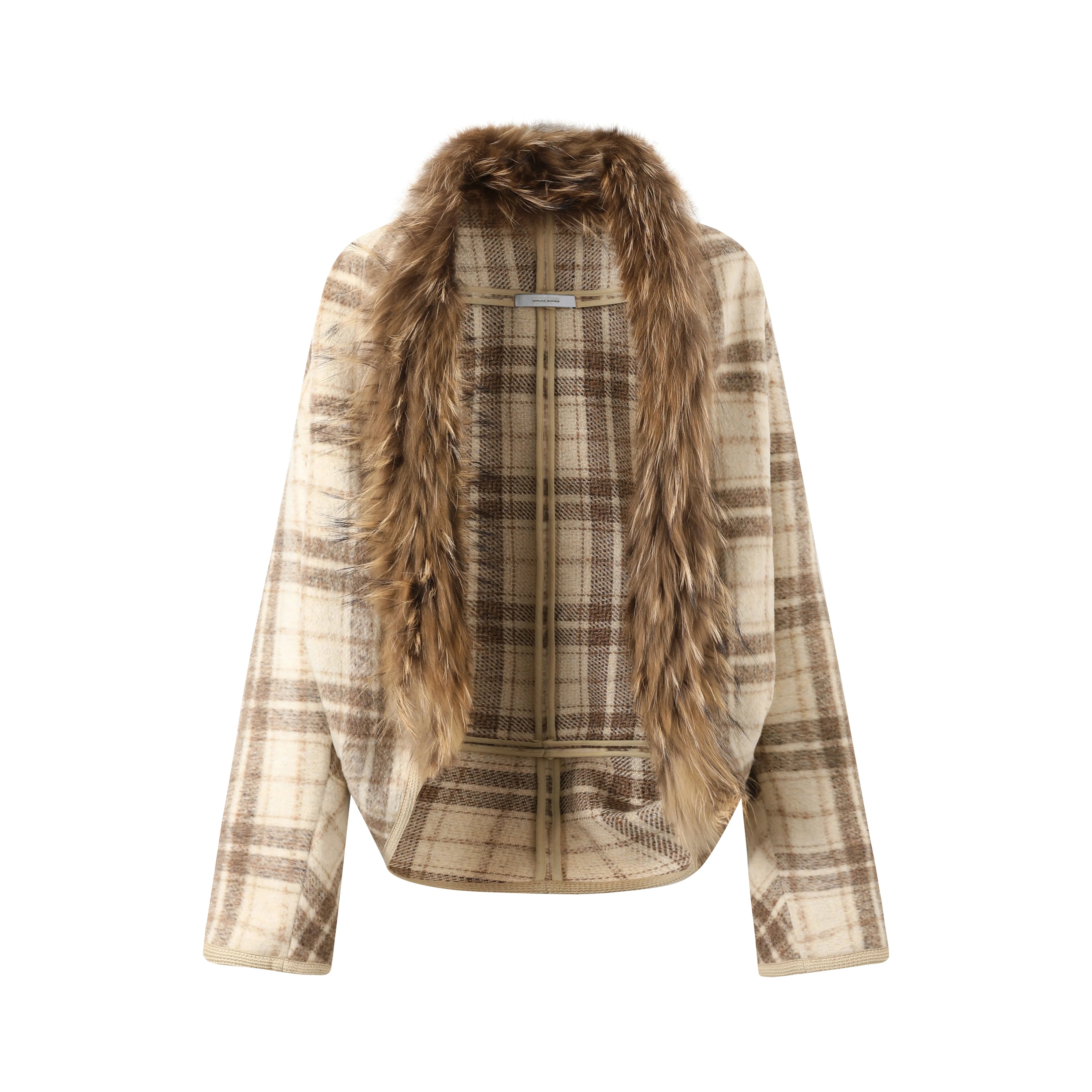 Xmzty | Bat-Sleeve Woolen Coat for Women – Loose Retro Cardigan