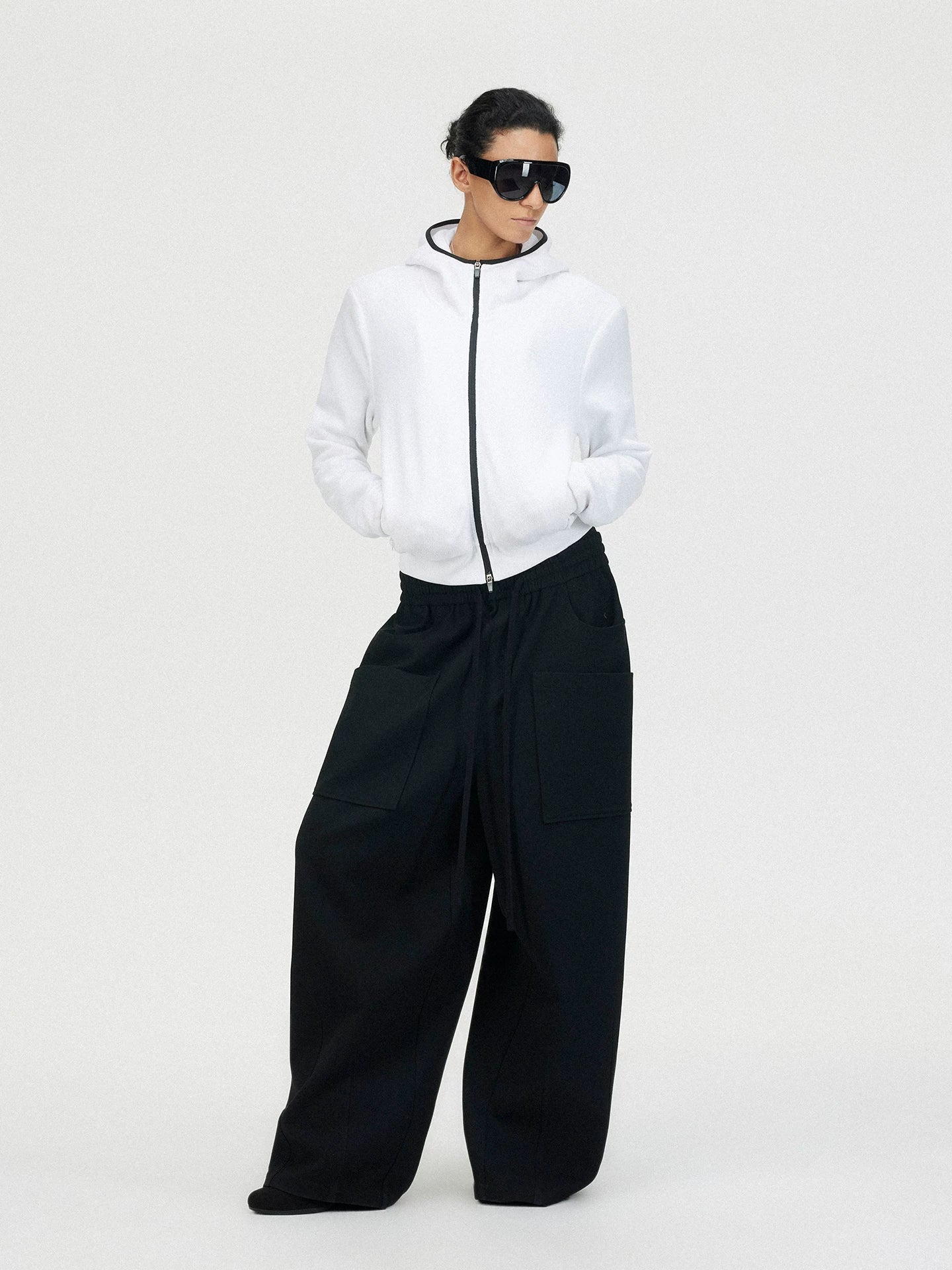 Xmzty | Detachable Shoulder Polar Fleece Jacket with Contrast Zipper