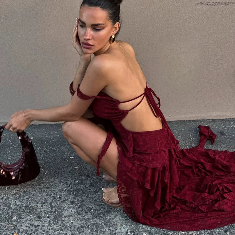 Xmzty | Sexy Layered Strappy Sheer Bodycon Dress for Women