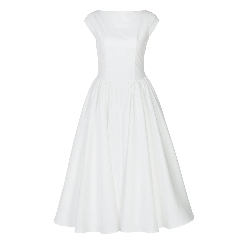 Xmzty | French Solid Color Sleeveless Backless Slim Dress