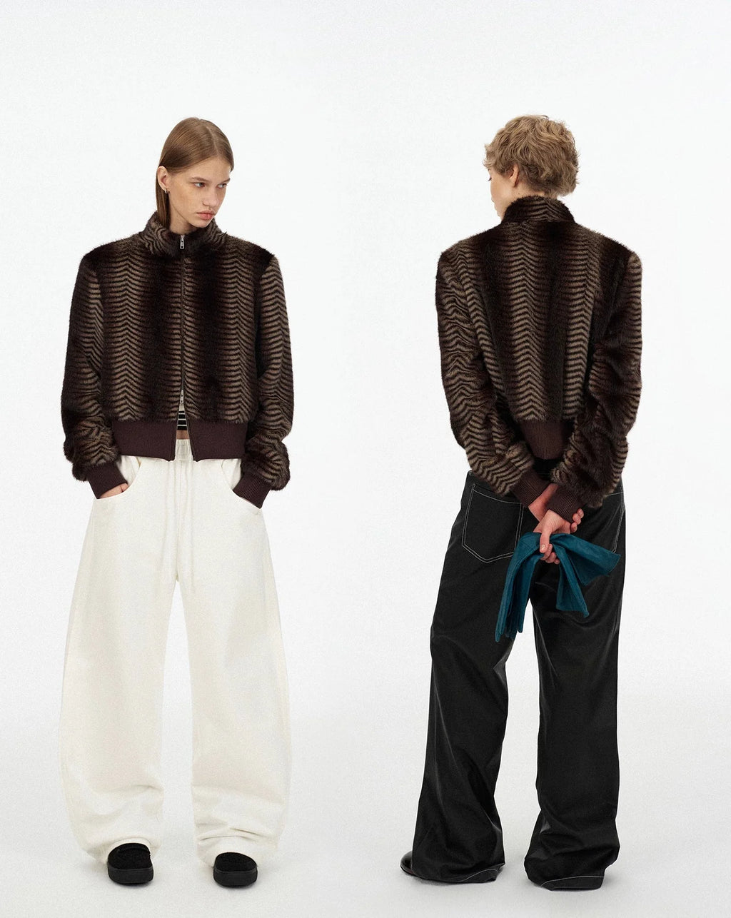 Xmzty | Eco-Friendly Fur Splice Short Office Jacket