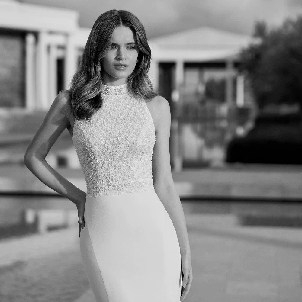 Xmzty | Retro French Lace Fishtail Light Wedding Dress