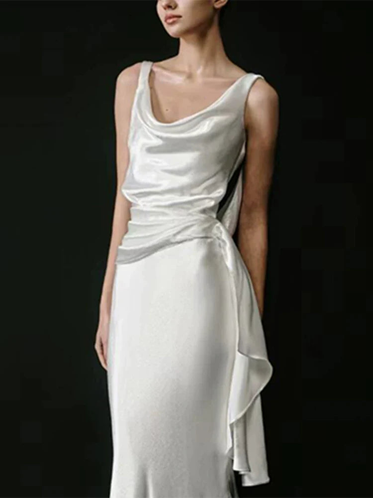 Xmzty | French Satin Light Backless Mermaid Wedding Dress