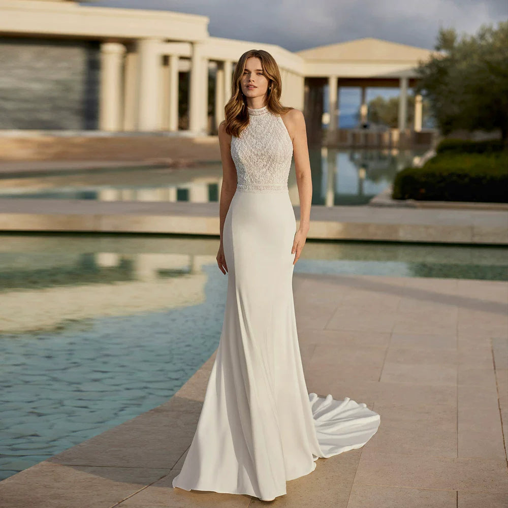 Xmzty | Retro French Lace Fishtail Light Wedding Dress