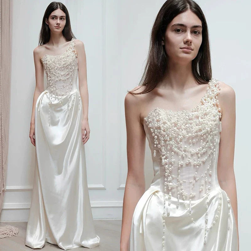 Xmzty | French High-End Light Luxury White Wedding Dress