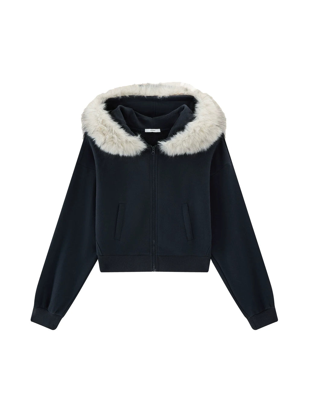 Xmzty | American Retro Detachable Hood Fur Collar Short Jacket