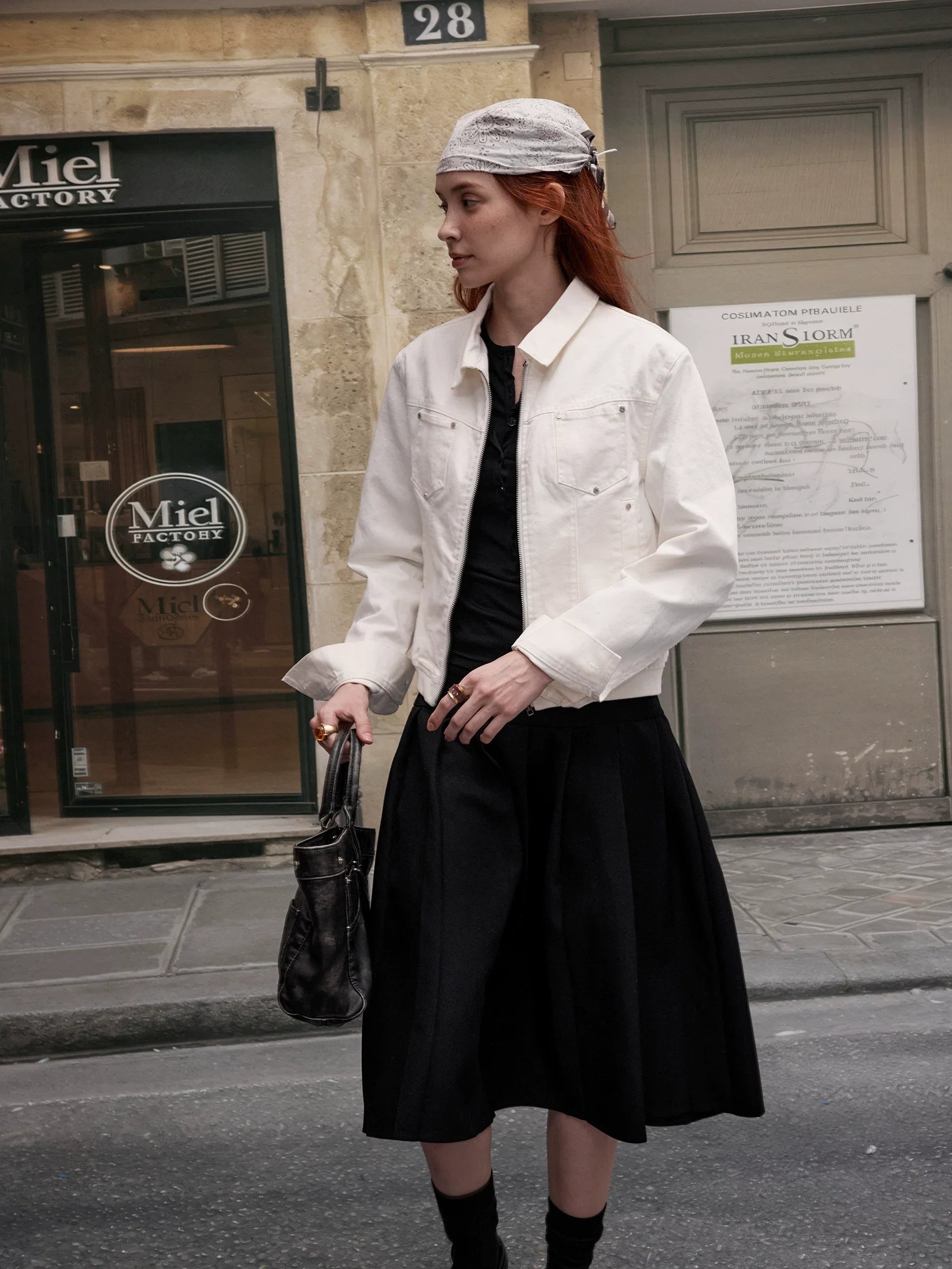 Xmzty | American Retro Short Motorcycle Jacket for Women