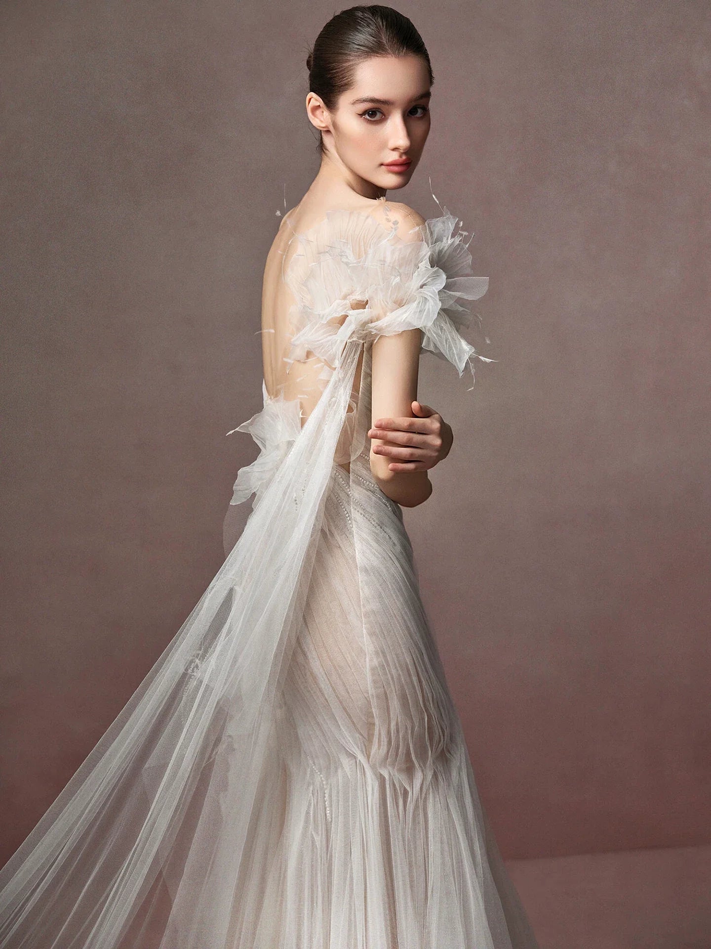 Xmzty | French Classic Light Mermaid Wedding Dress with Veil