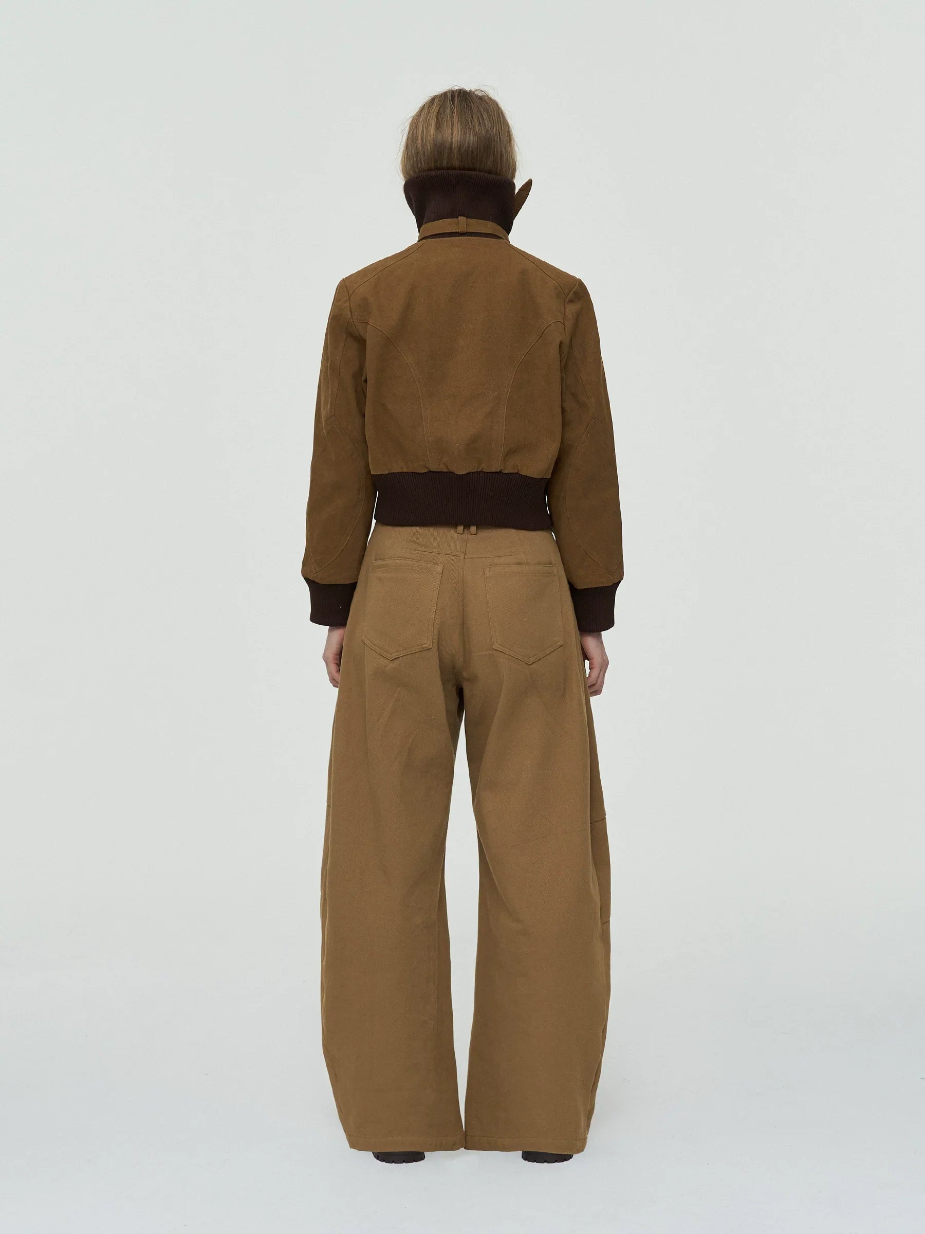 Xmzty | American-Style Cuban Collar Stitched Short Work Jacket for Women