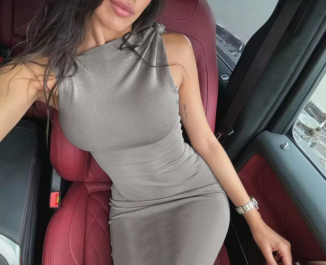 Xmzty | European-American Strapless Off-Shoulder High-Waist Maxi Dress for Women