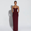 Xmzty | American Glam Sequin Spliced Strapless Maxi Dress for Women