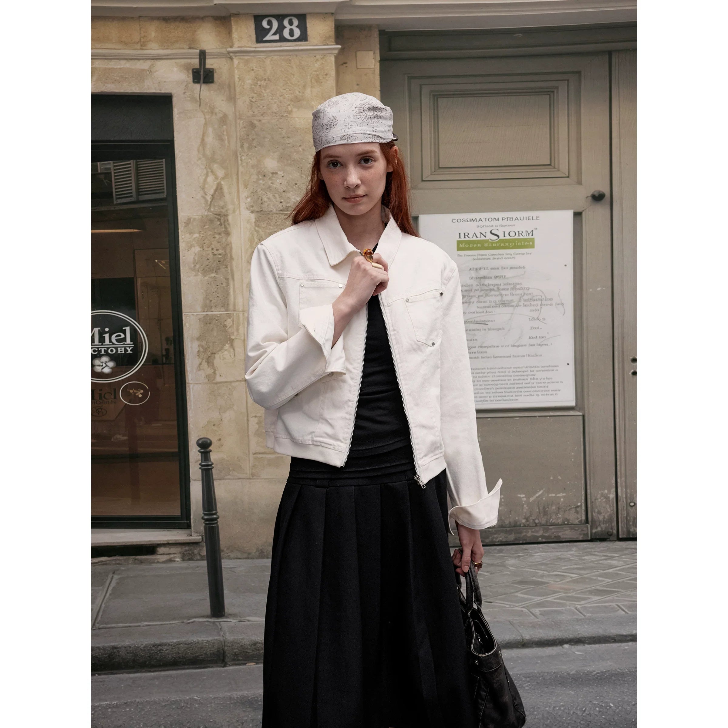 Xmzty | American Retro Short Motorcycle Jacket for Women