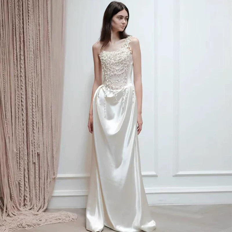 Xmzty | French High-End Light Luxury White Wedding Dress