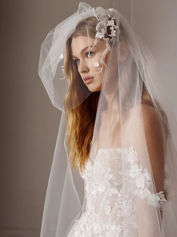 Xmzty | French Fairy One-Shoulder Lace Wedding Dress with Trailing Slim Silhouette