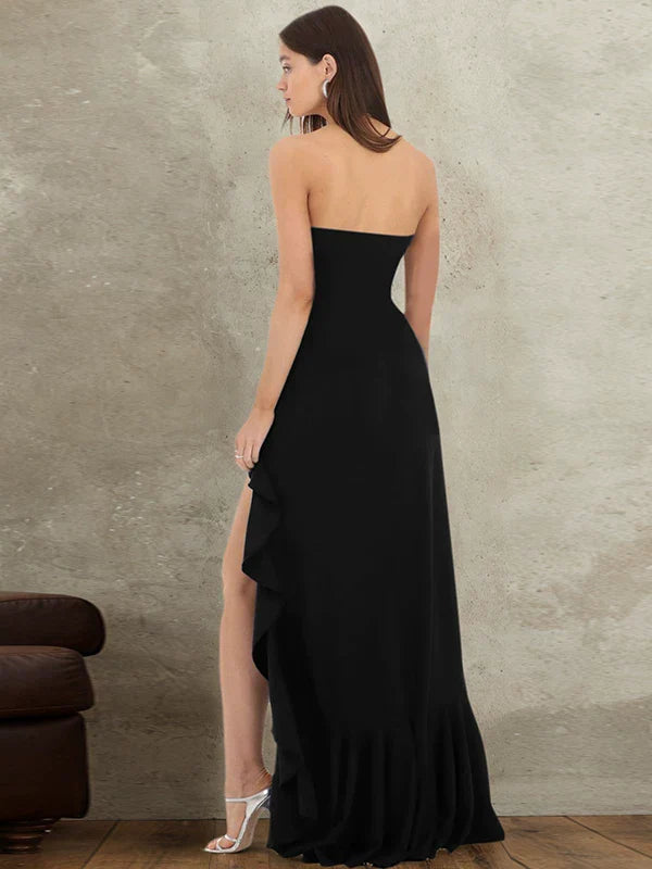 Xmzty | European-American One-Shoulder High-Slit Lace Dress for Women