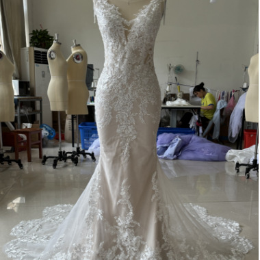 Xmzty | European-American High-End Hollow Lace Mermaid Tail Wedding Dress