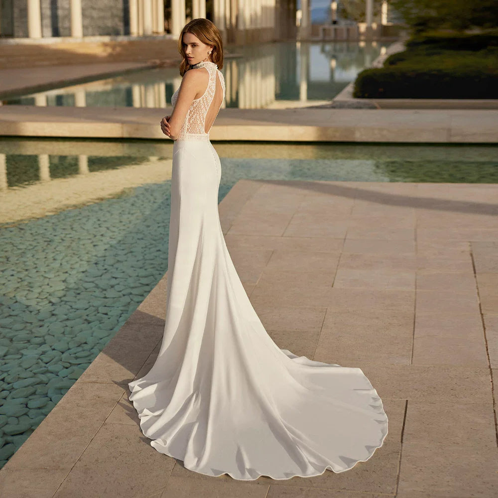 Xmzty | Retro French Lace Fishtail Light Wedding Dress