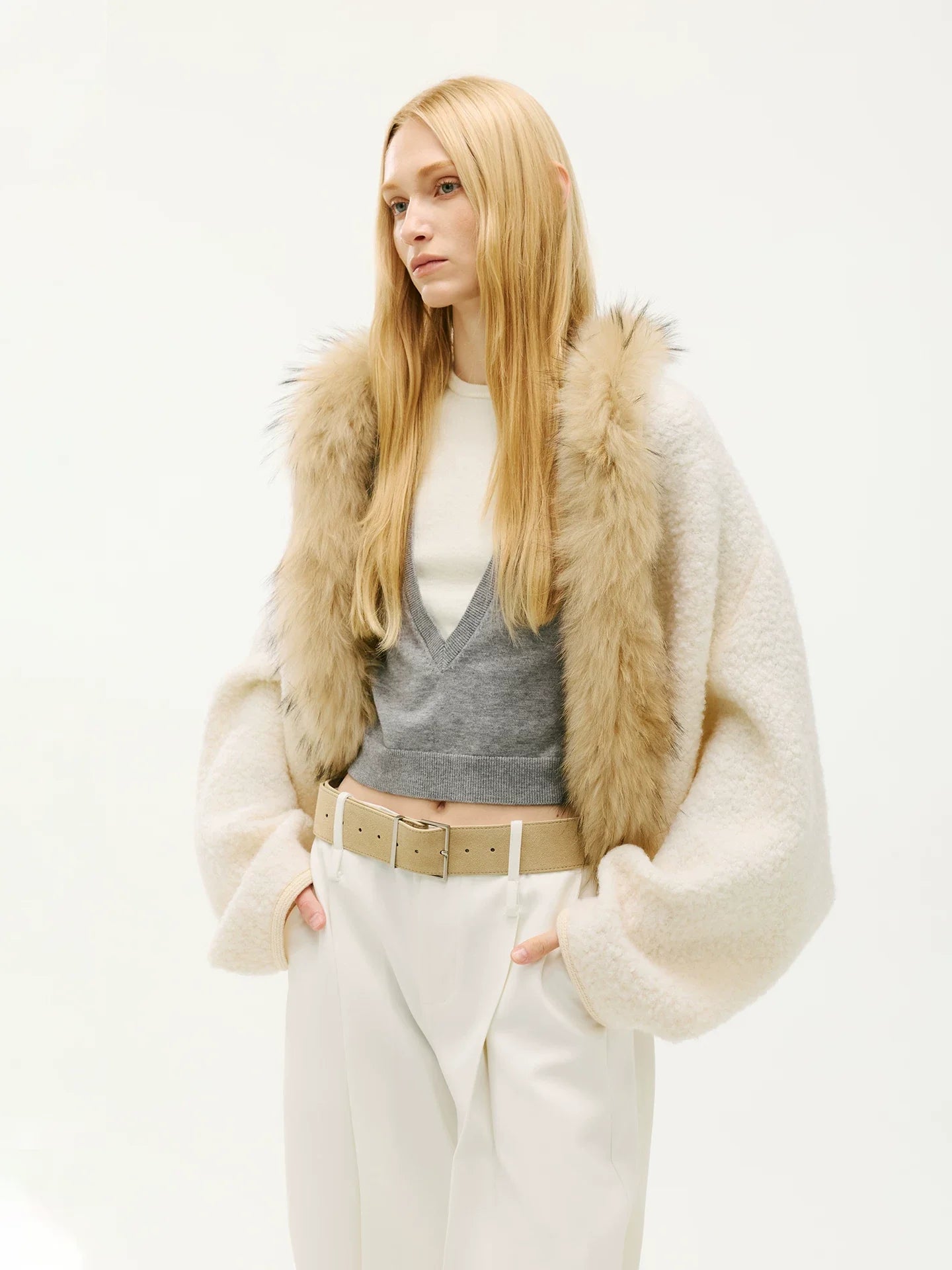 Xmzty | Bat-Sleeve Woolen Coat for Women – Loose Retro Cardigan