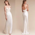 Xmzty | Elegant White Suspender Backless Wedding Dress with Slimming Small Tail